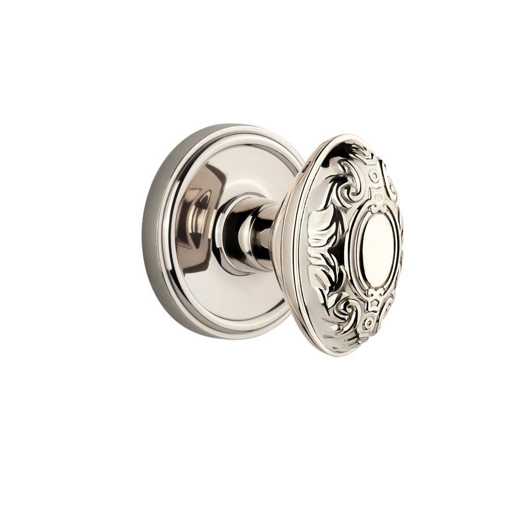 Grandeur by Nostalgic Warehouse GEOGVC Complete Passage Set Without Keyhole - Georgetown Rosette with Grande Victorian Knob in Polished Nickel